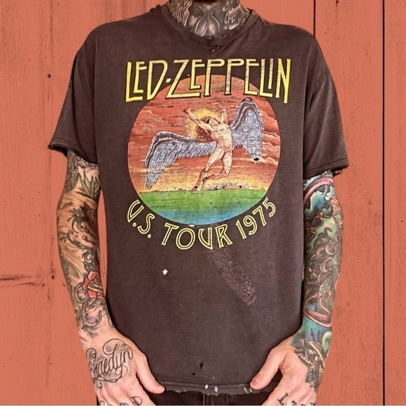 Bravado Other - Led Zeppelin thrashed destroyed band t shirt measures 23x27 fits men’s XL